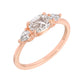 Rose Cut Three Stone Rose Gold Ring