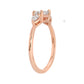 Rose Cut Three Stone Rose Gold Ring