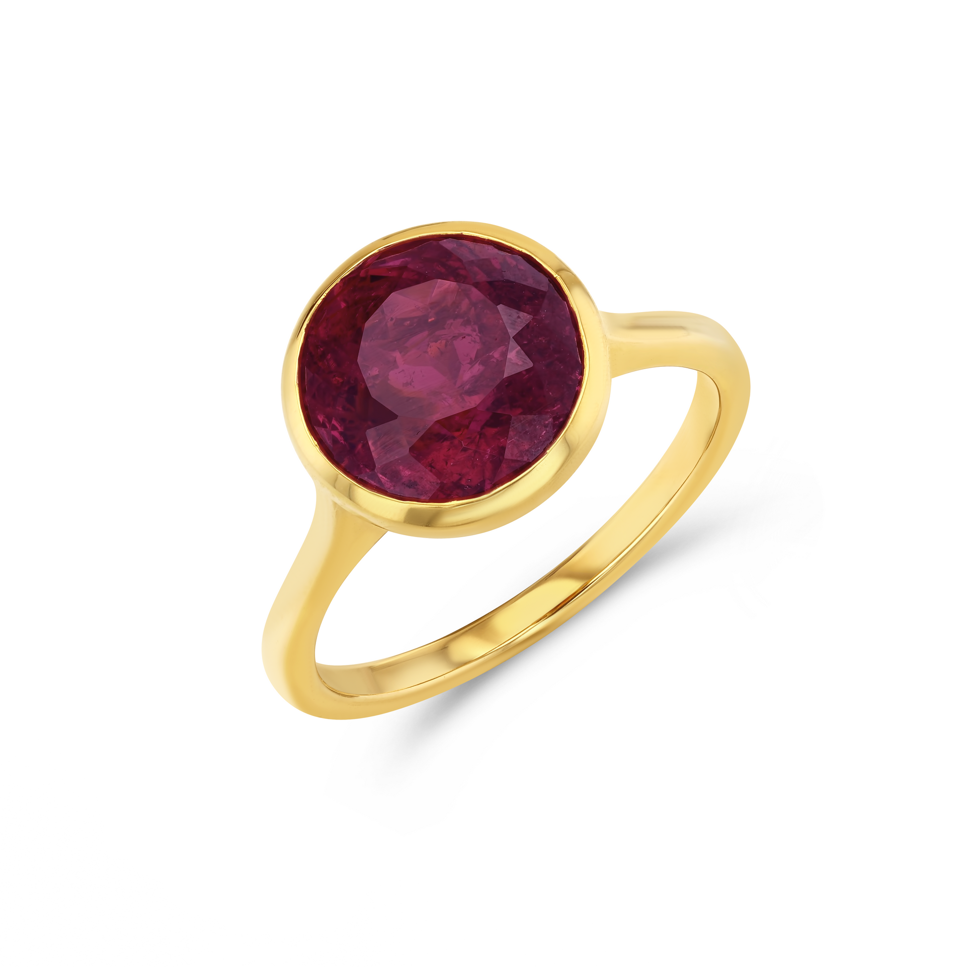 8.24ct Round Tourmaline Bezel Ring