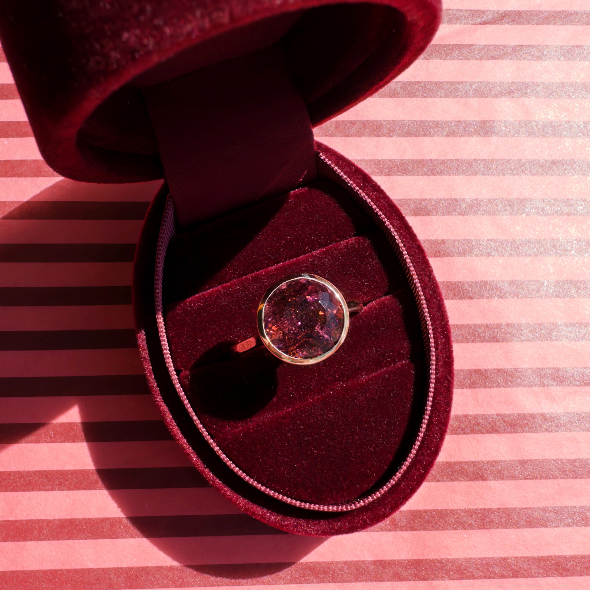 8.24ct Round Tourmaline Bezel Ring