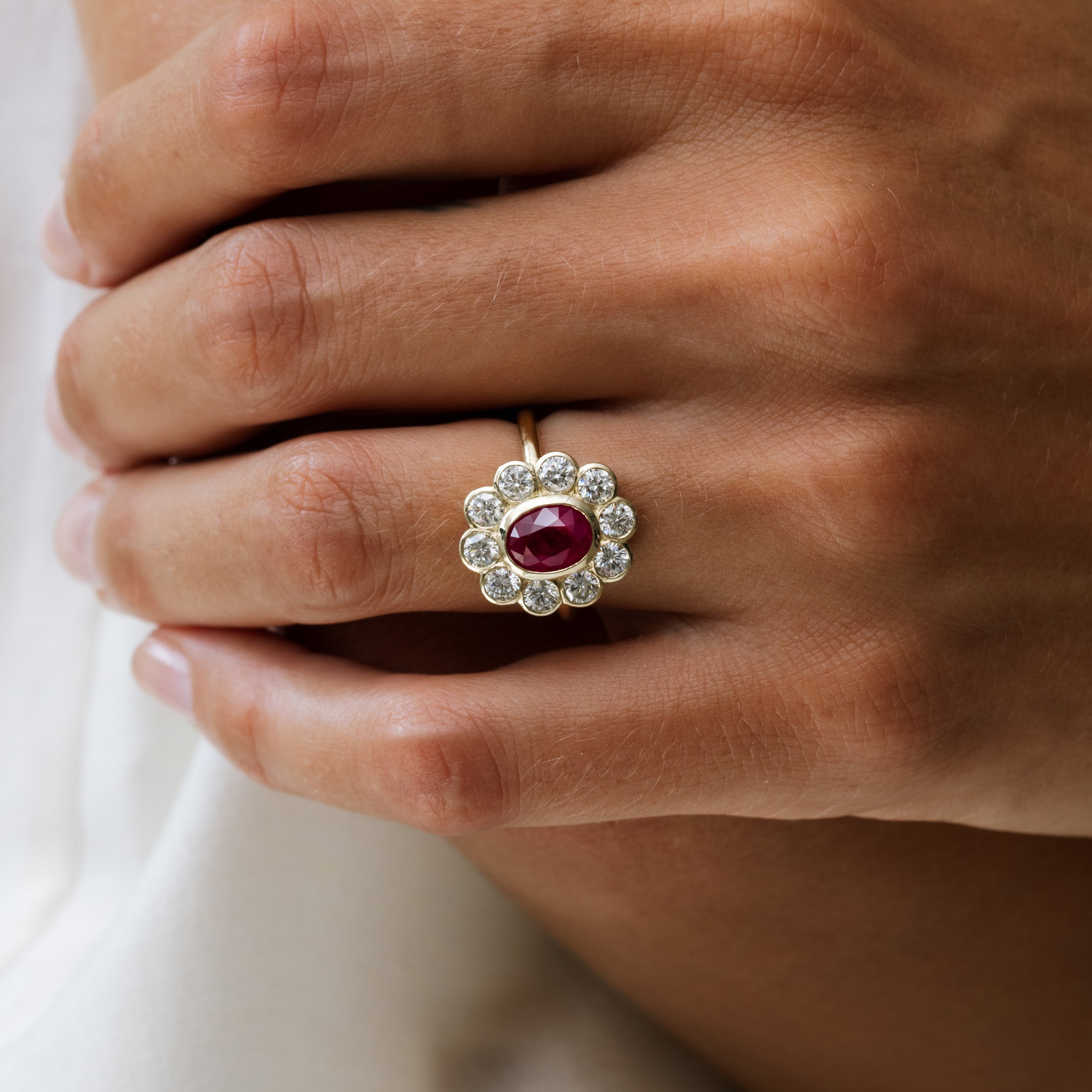 1.40ct Ruby Flower Ring
