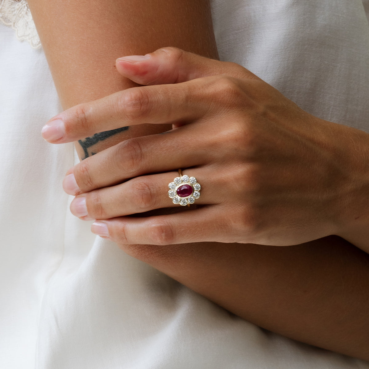 1.40ct Ruby Flower Ring