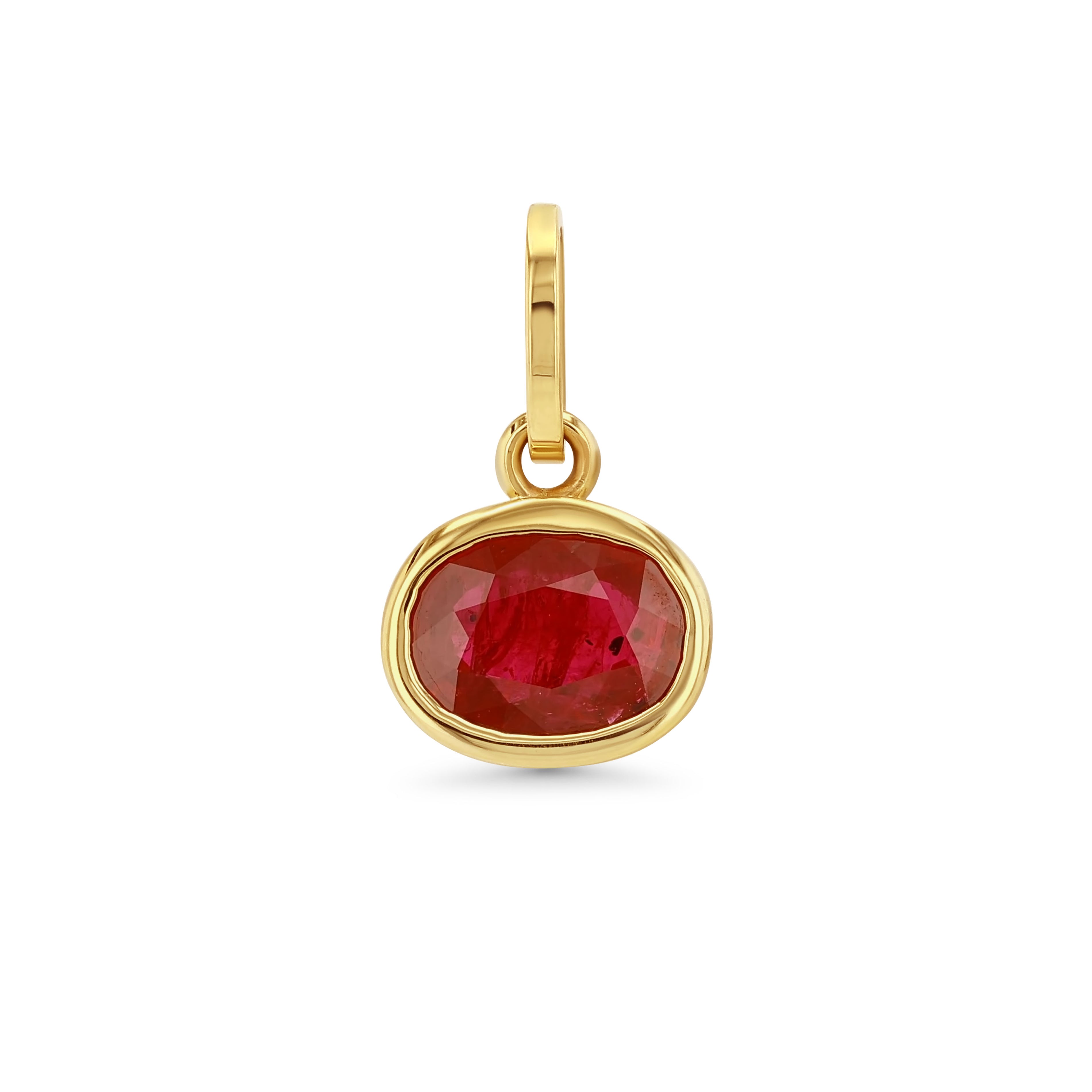 RUBY OVAL BIRTHSTONE CHARM
