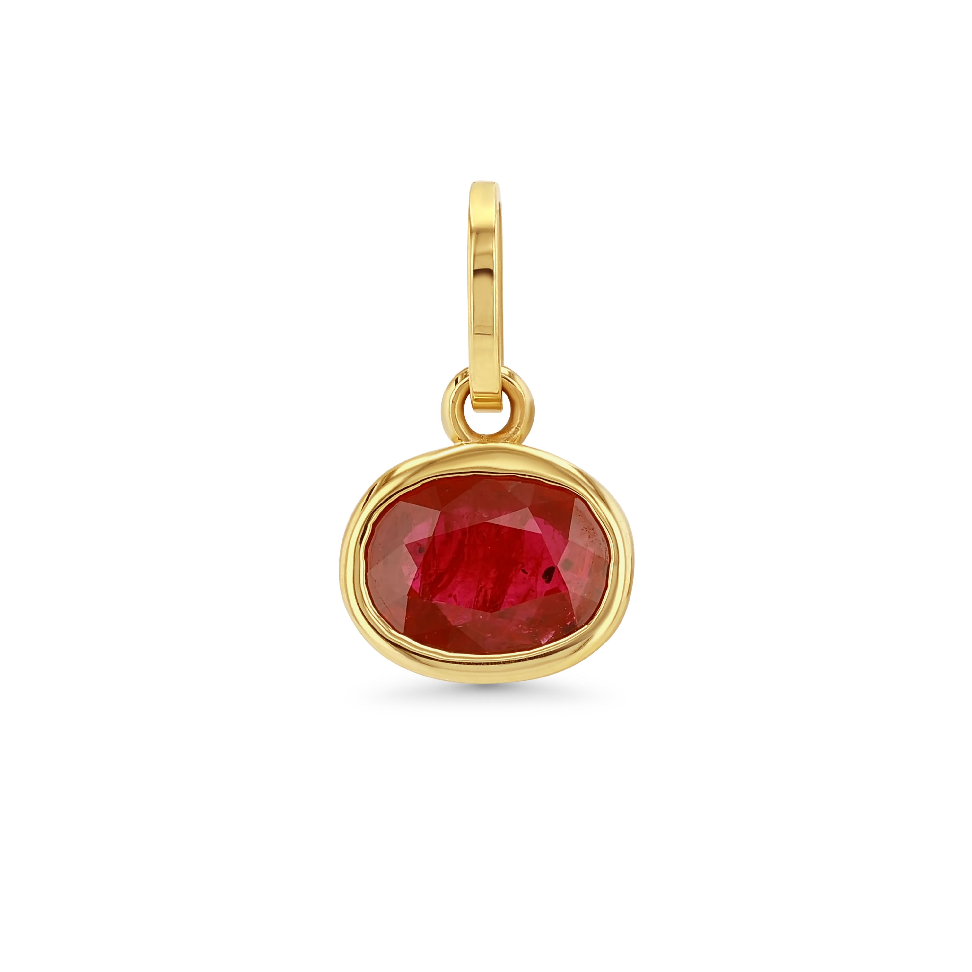 RUBY OVAL BIRTHSTONE CHARM
