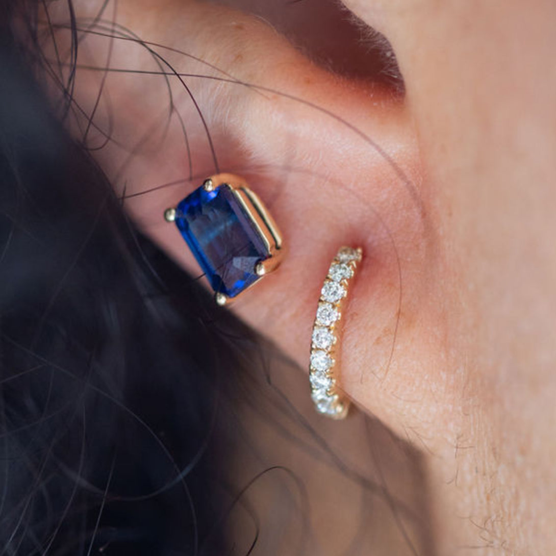 1.75ct BLUE SAPPHIRE PRONG SET EARRINGS