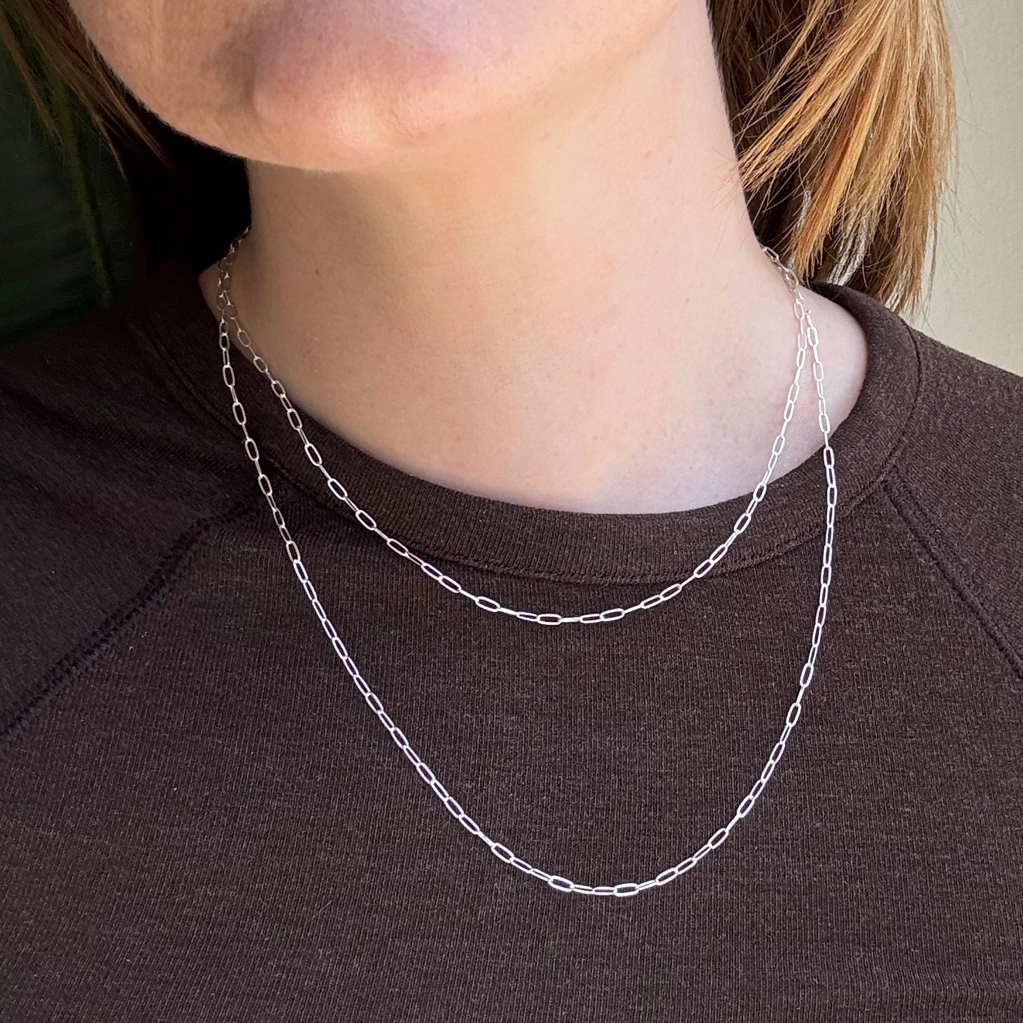 Sample Sterling Silver Staple Chain Necklace