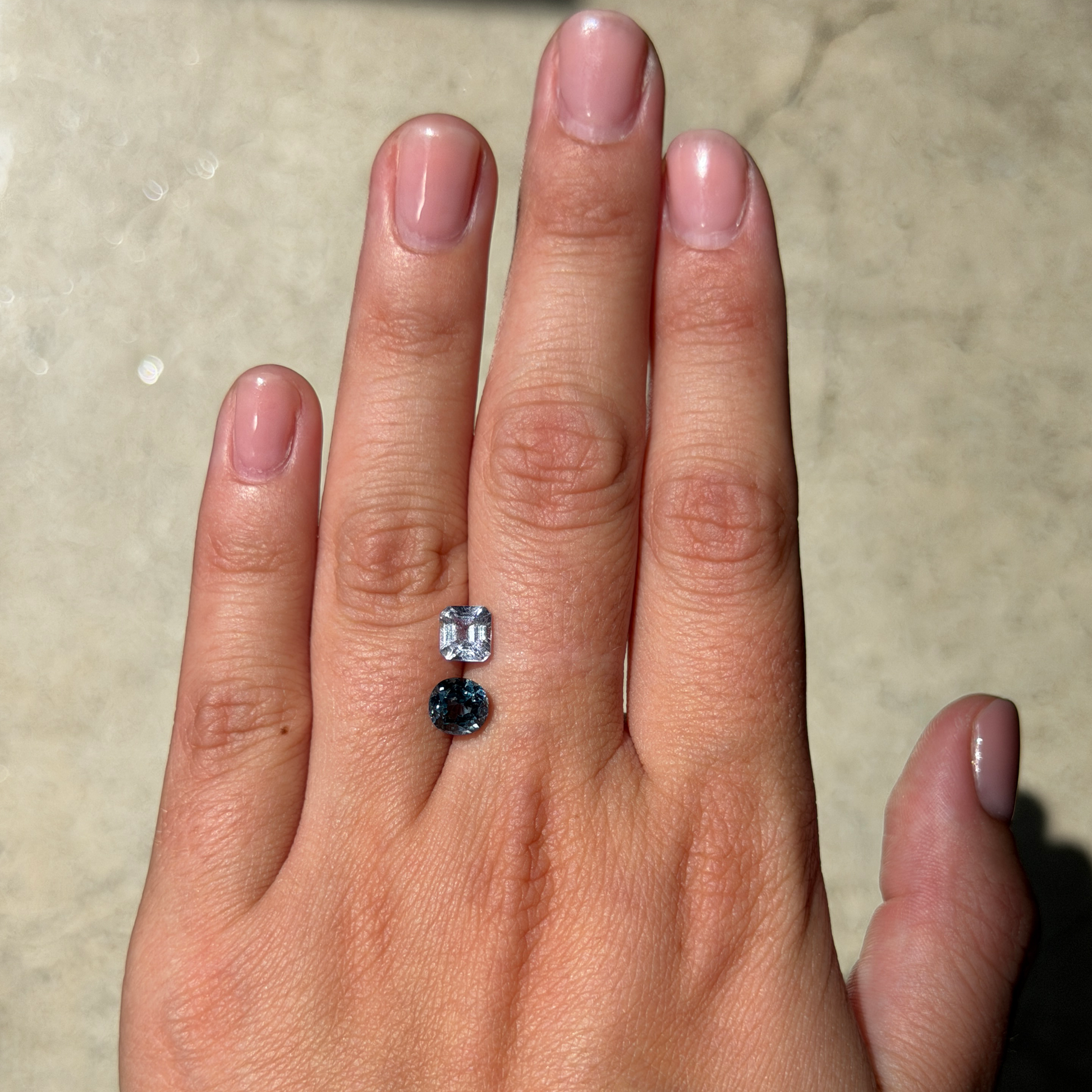 Bespoke Toi et Moi Lavender Sapphire & Navy Spinel