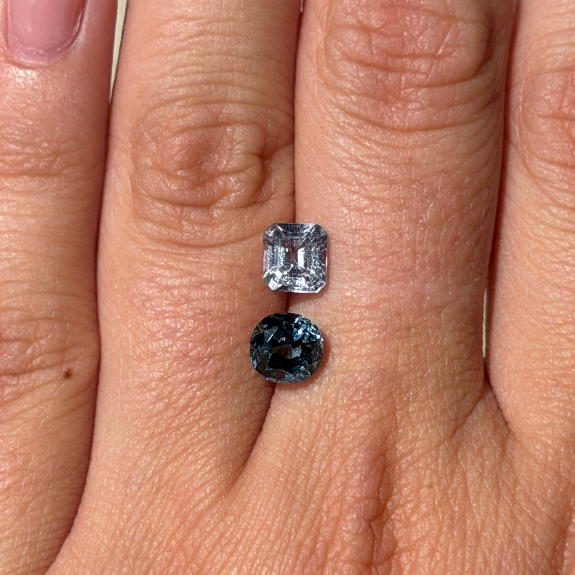 Bespoke Toi et Moi Lavender Sapphire & Navy Spinel