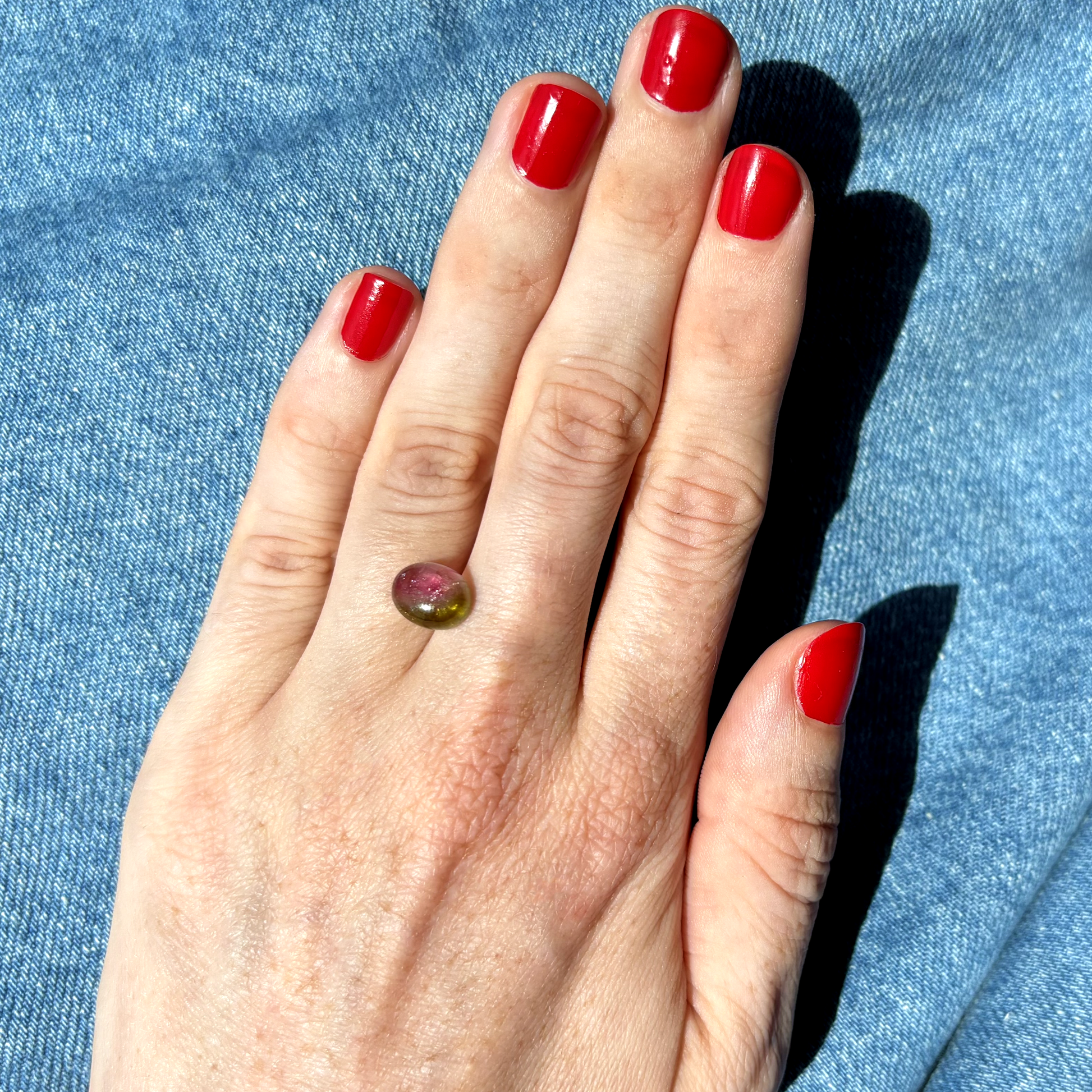 Bespoke 3.54ct Watermelon Tourmaline Cabochon
