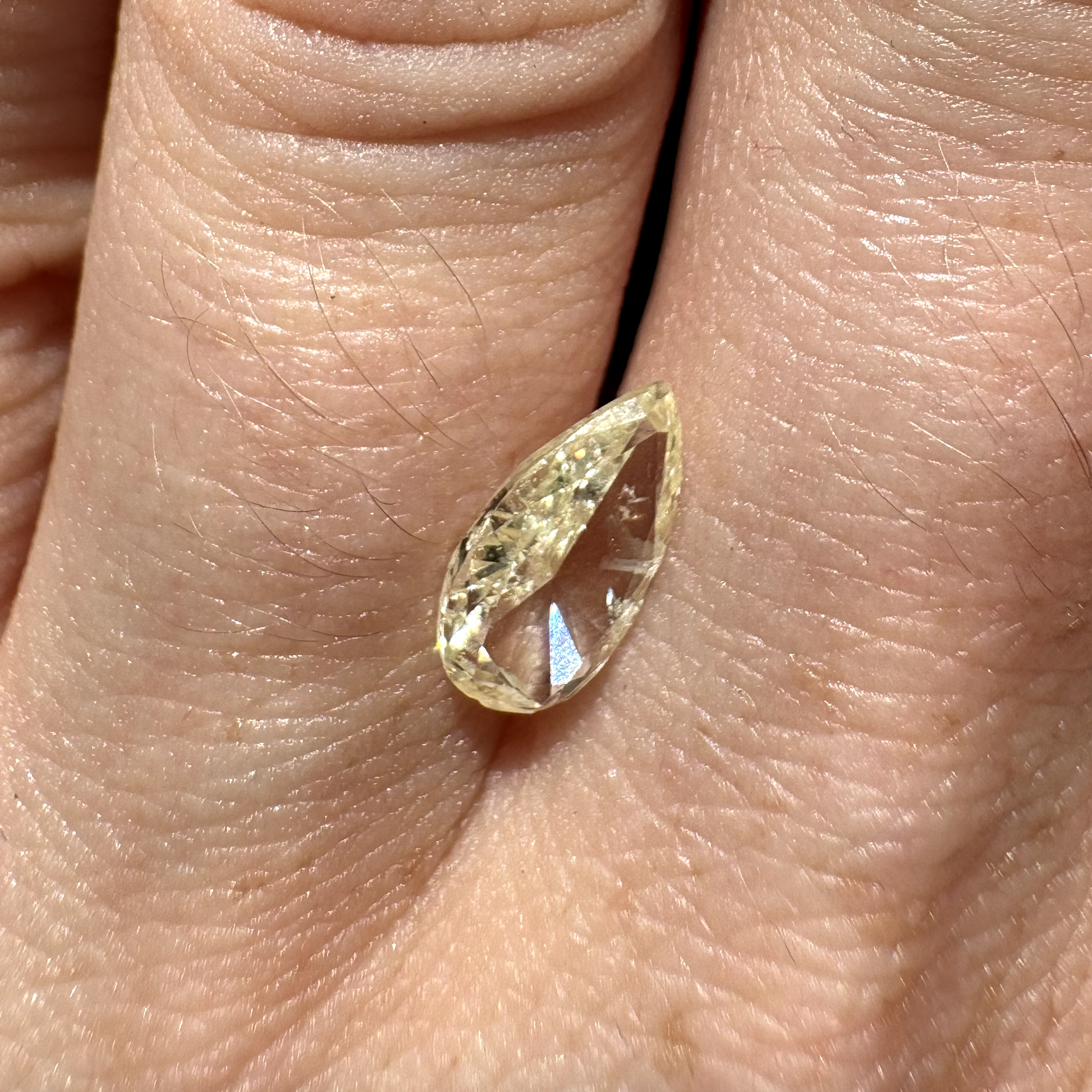 Bespoke 0.92ct Yellow Pear Cut Diamond