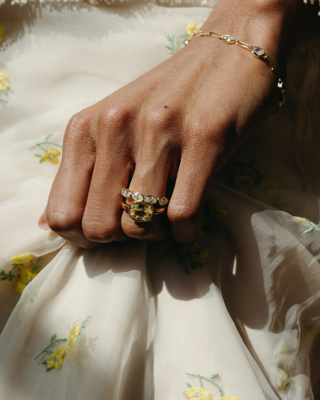 Yellow Sapphire Basket Ring