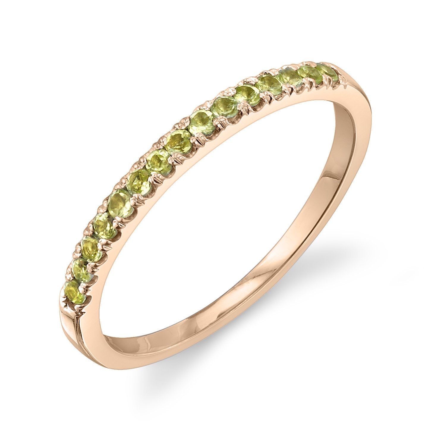 Colette Large Pave Ring Peridot / 14K Rose Gold