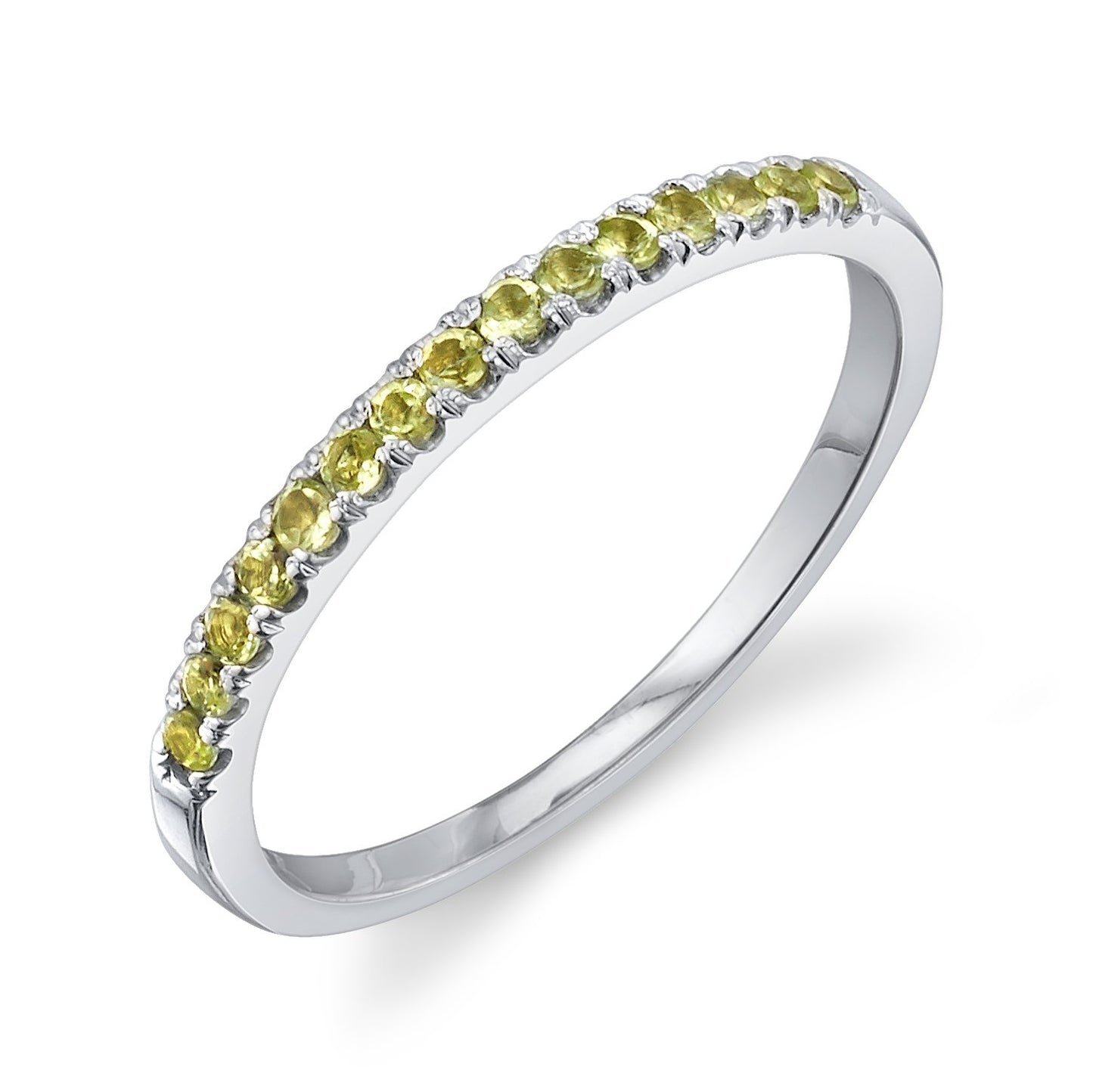 Colette Large Pave Ring Peridot / 14K White Gold