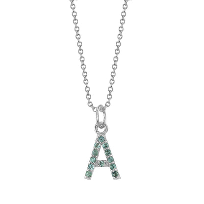A Initial Birthstone Charm
