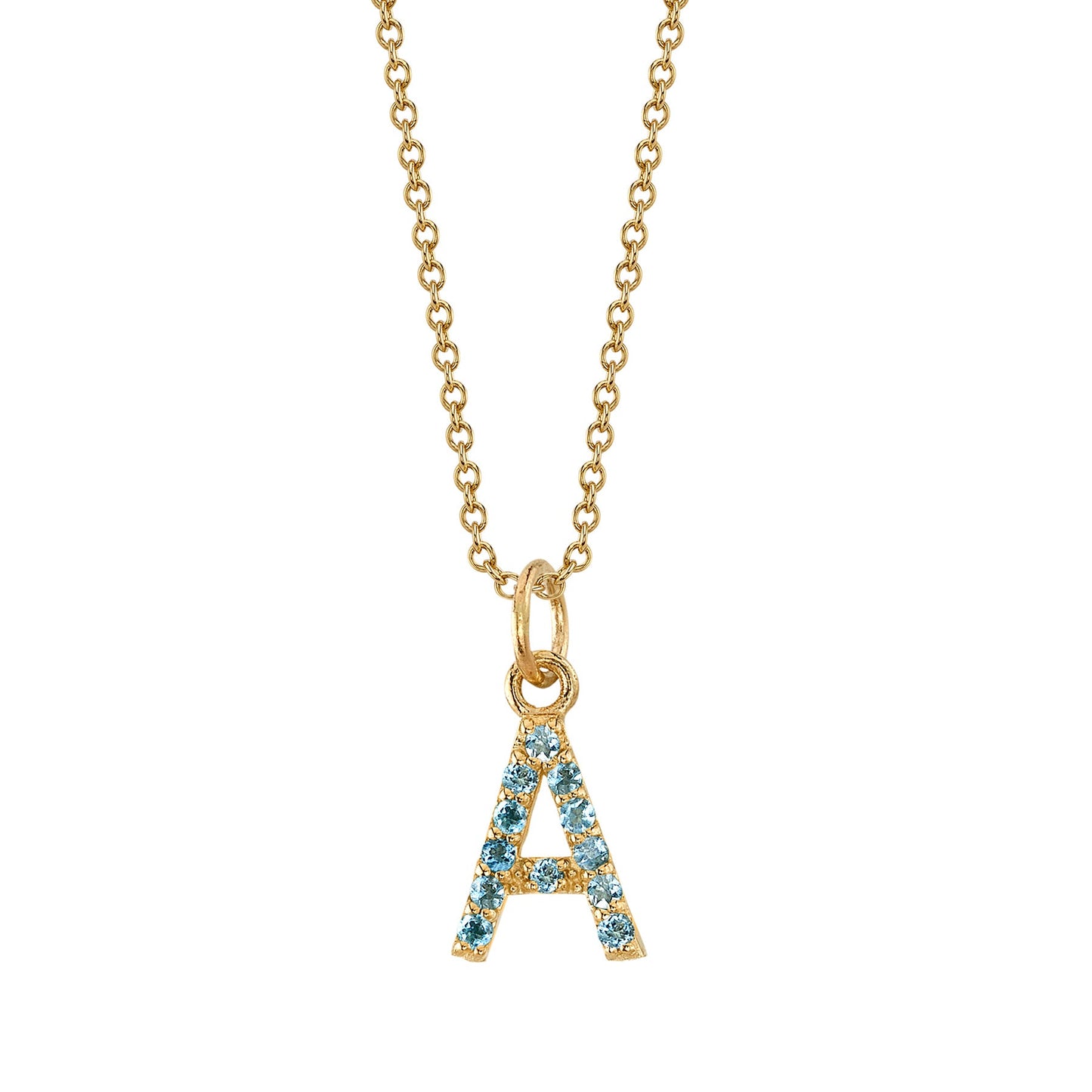A Initial Birthstone Charm Necklace