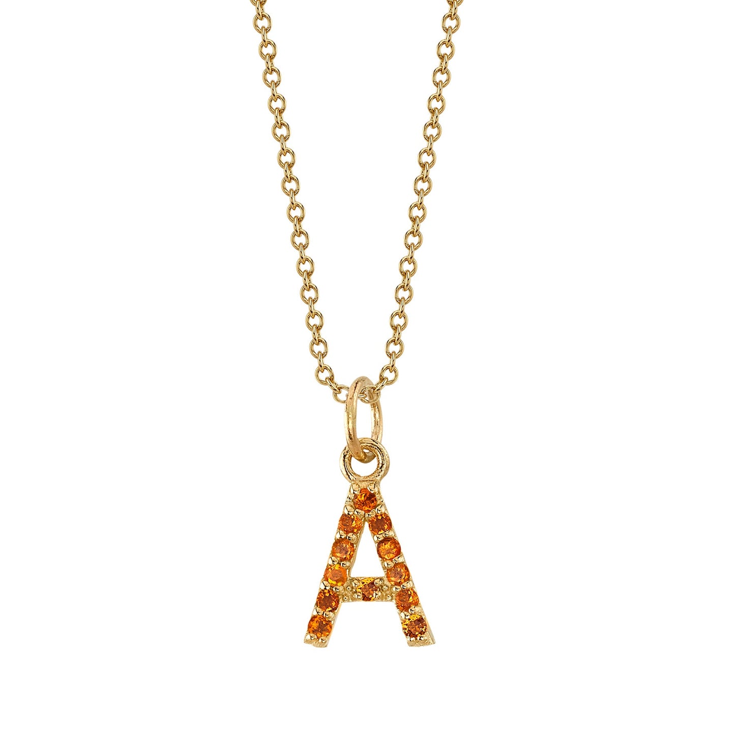 A Initial Birthstone Charm Necklace