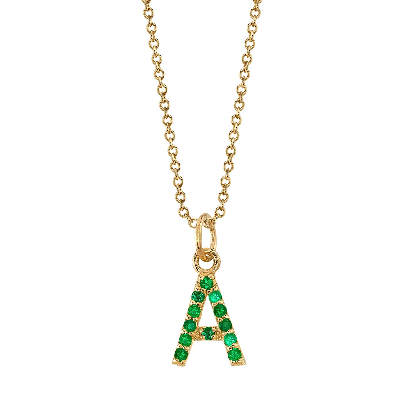 A Initial Birthstone Charm Necklace