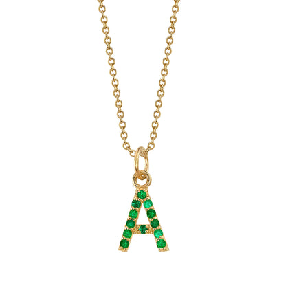 A Initial Birthstone Charm Necklace