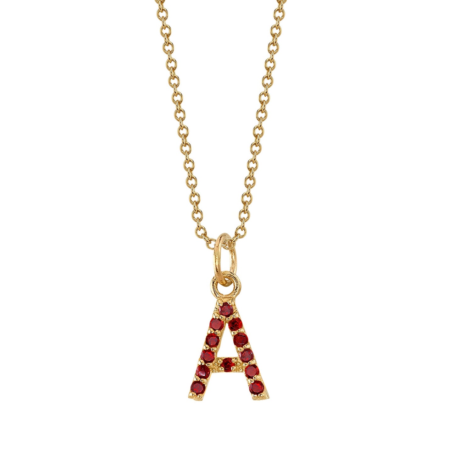 A Initial Birthstone Charm Necklace