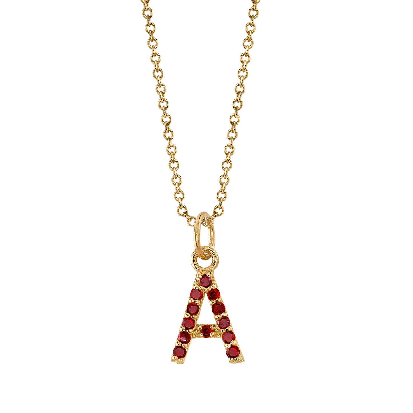 A Initial Birthstone Charm Necklace
