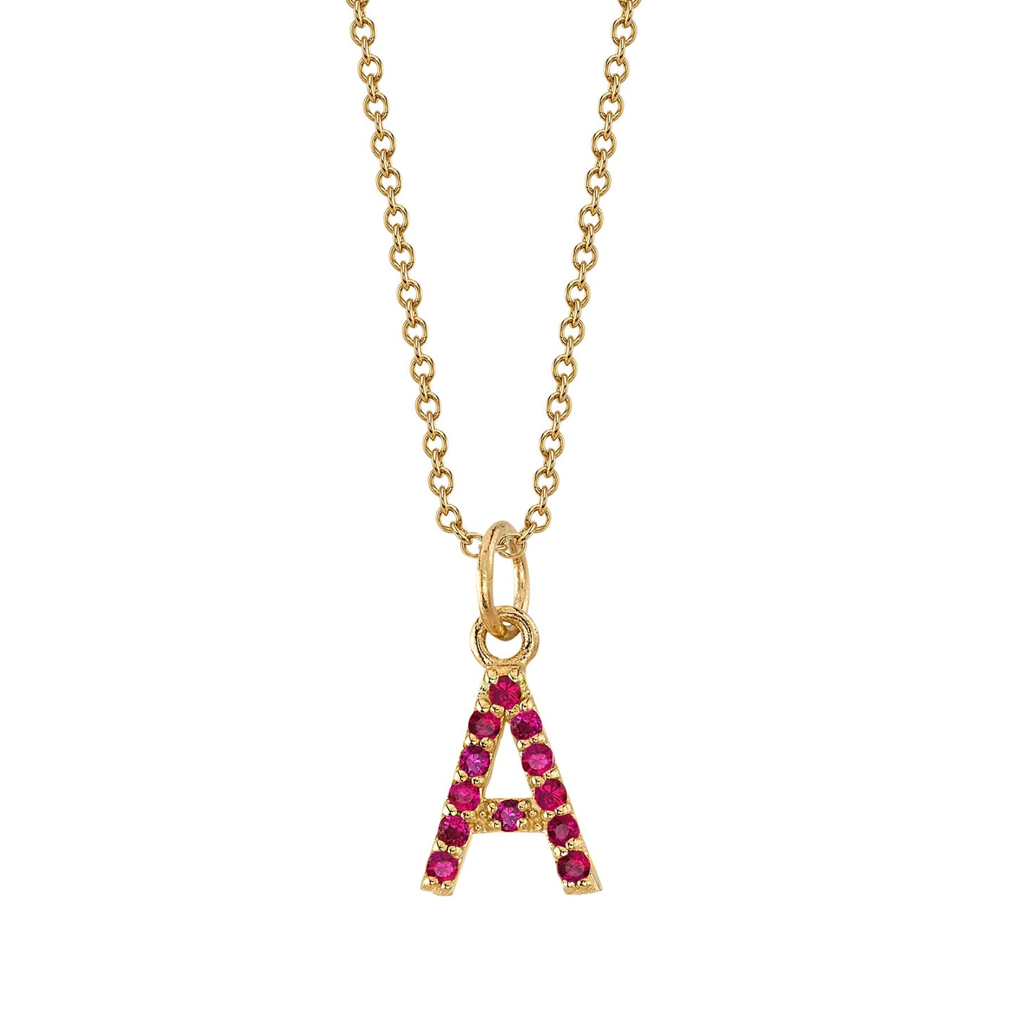 A Initial Birthstone Charm Necklace