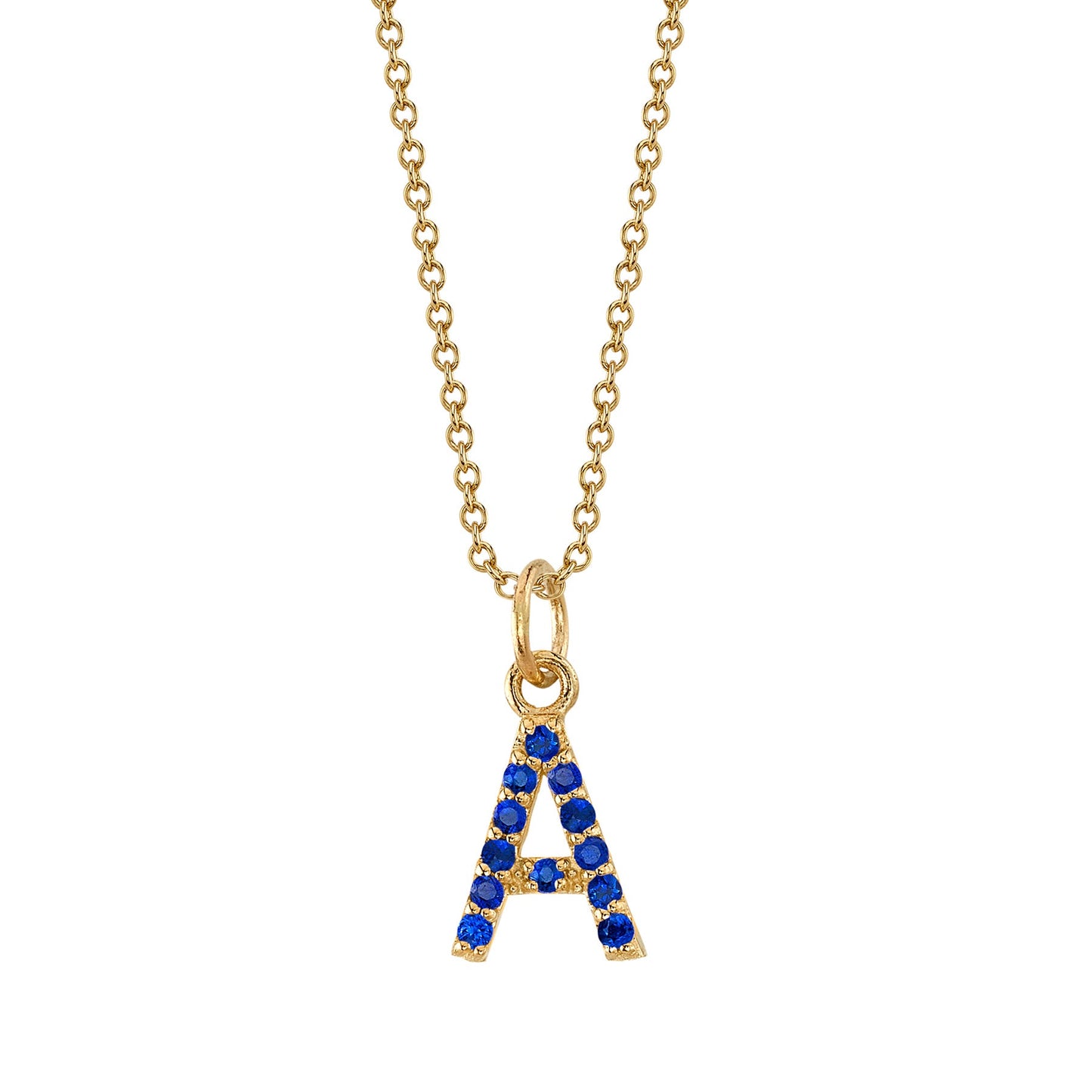 A Initial Birthstone Charm Necklace