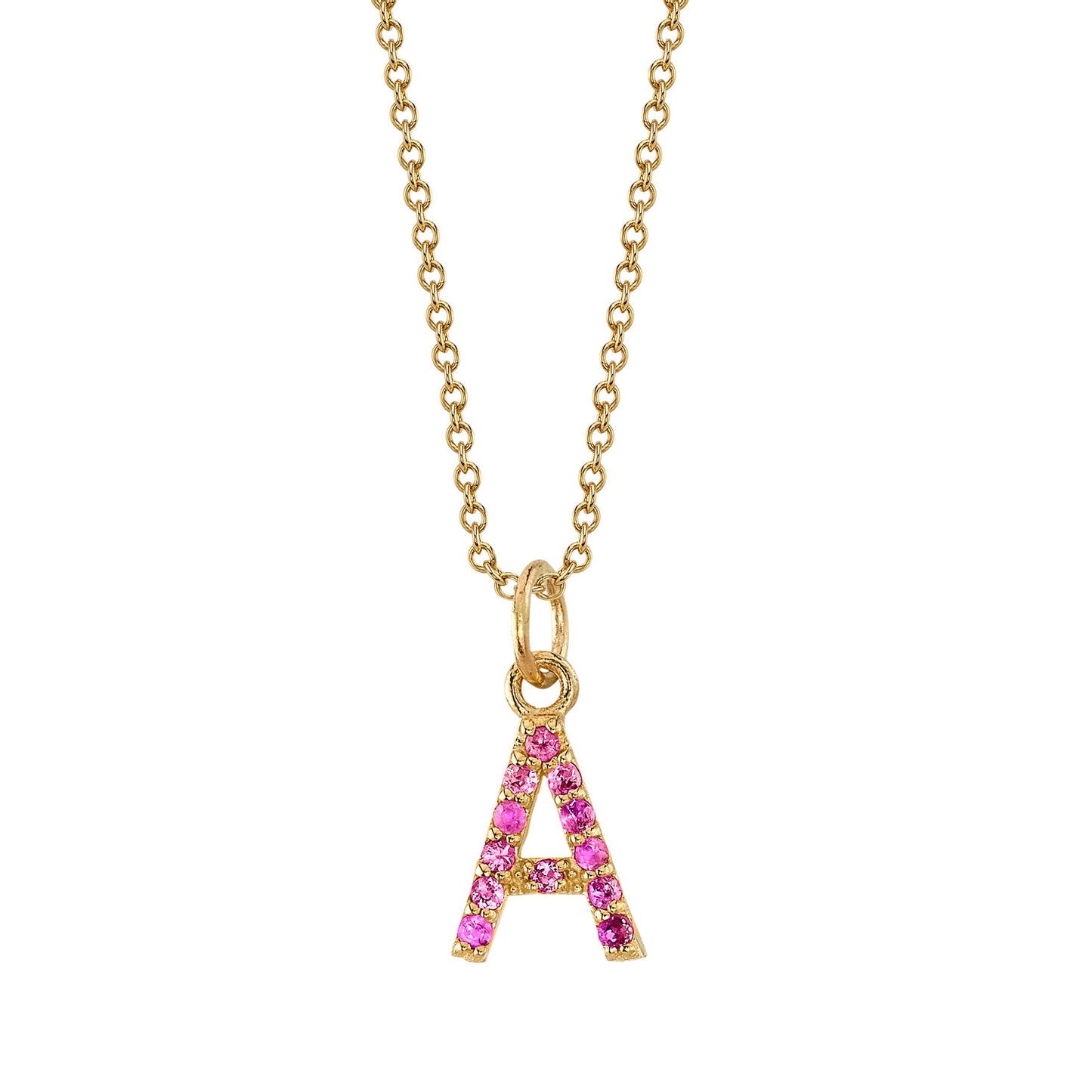 A Initial Birthstone Charm Necklace