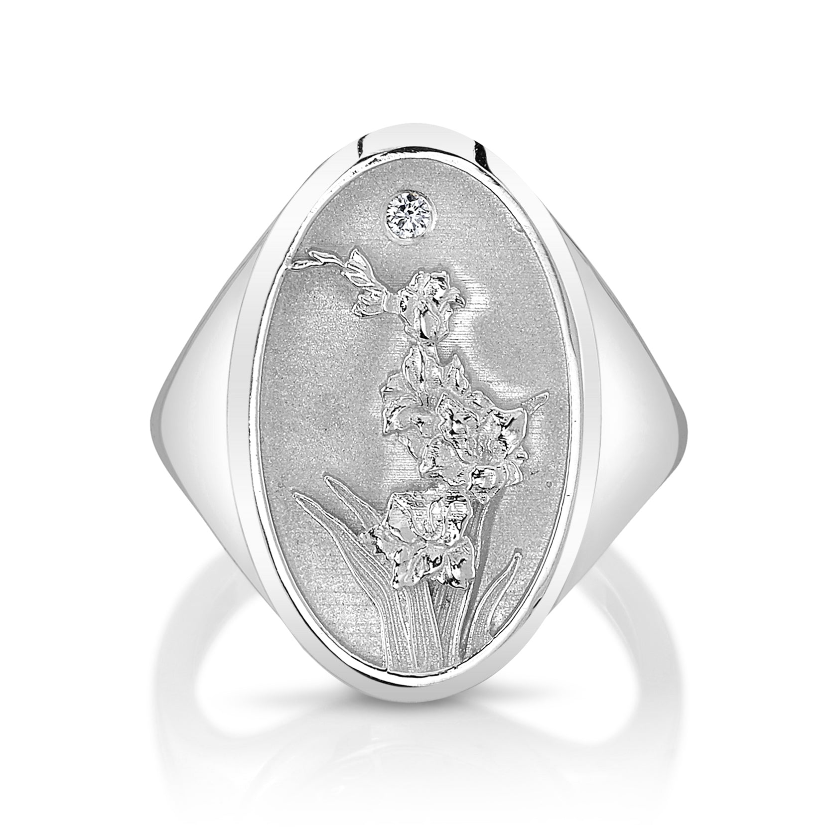 Wildflower top signet ring