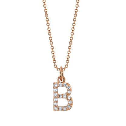 B Initial Birthstone Charm Necklace