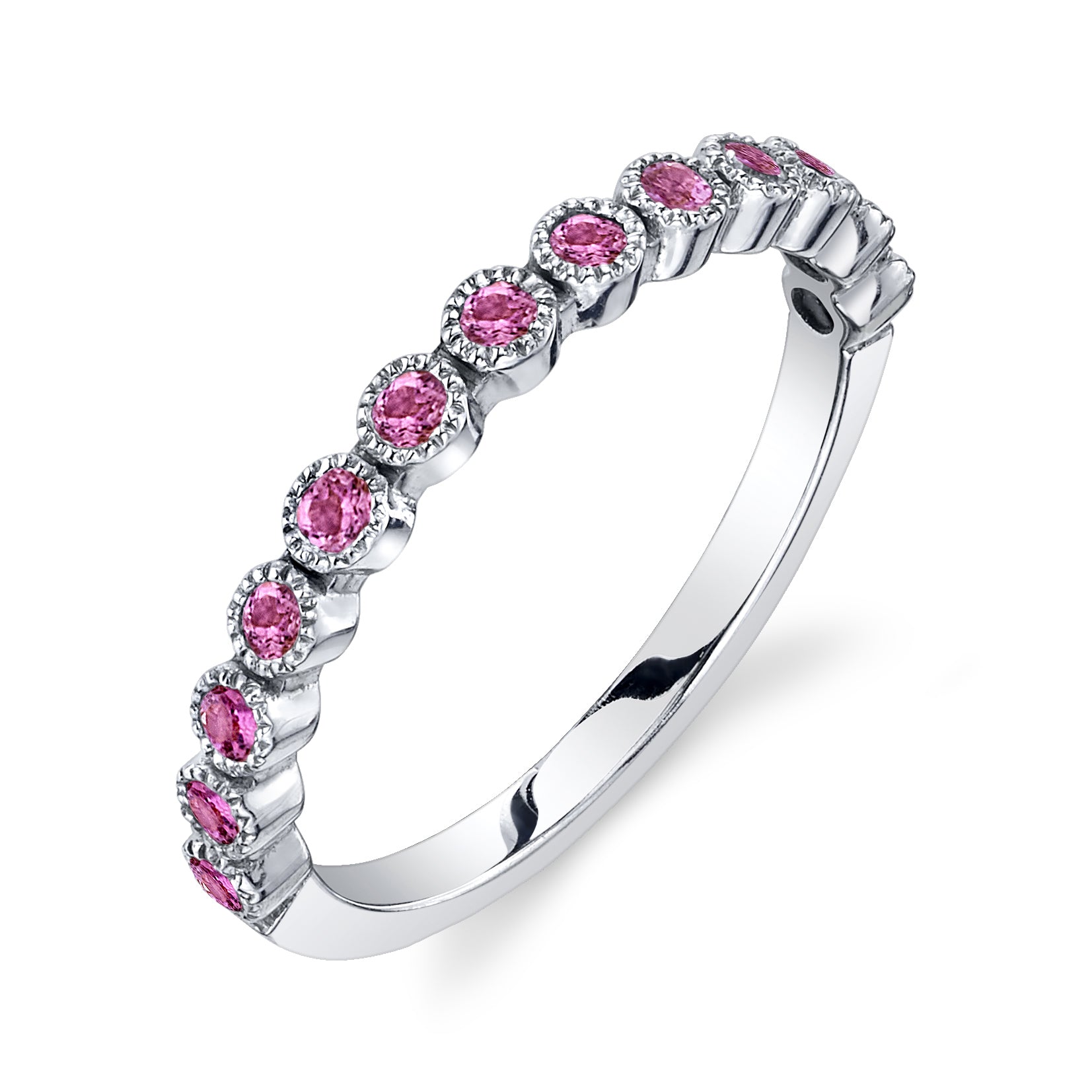PINK TOURMALINE BEAD SET RING