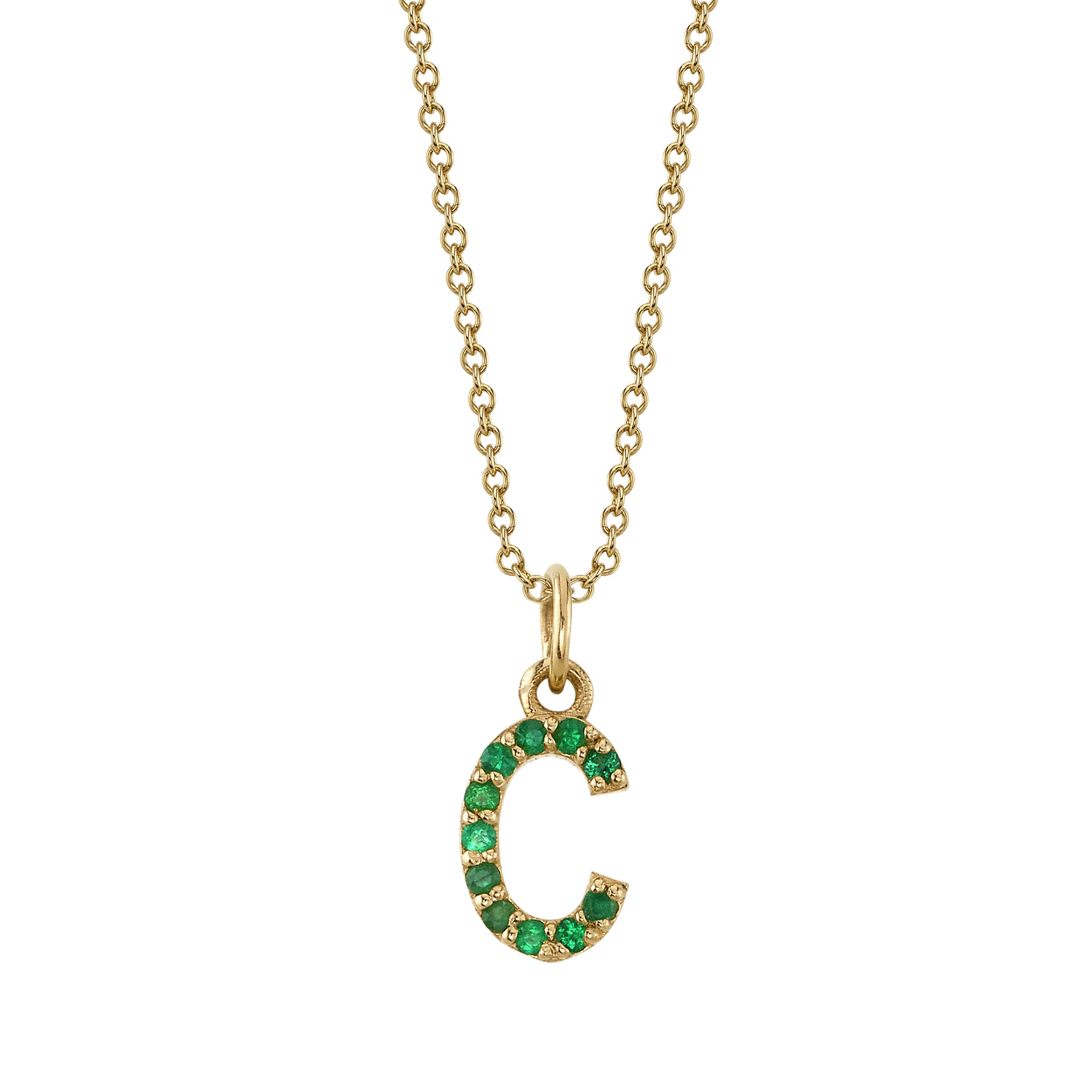 Initial C Birthstone Charm Necklace Starling Jewelry