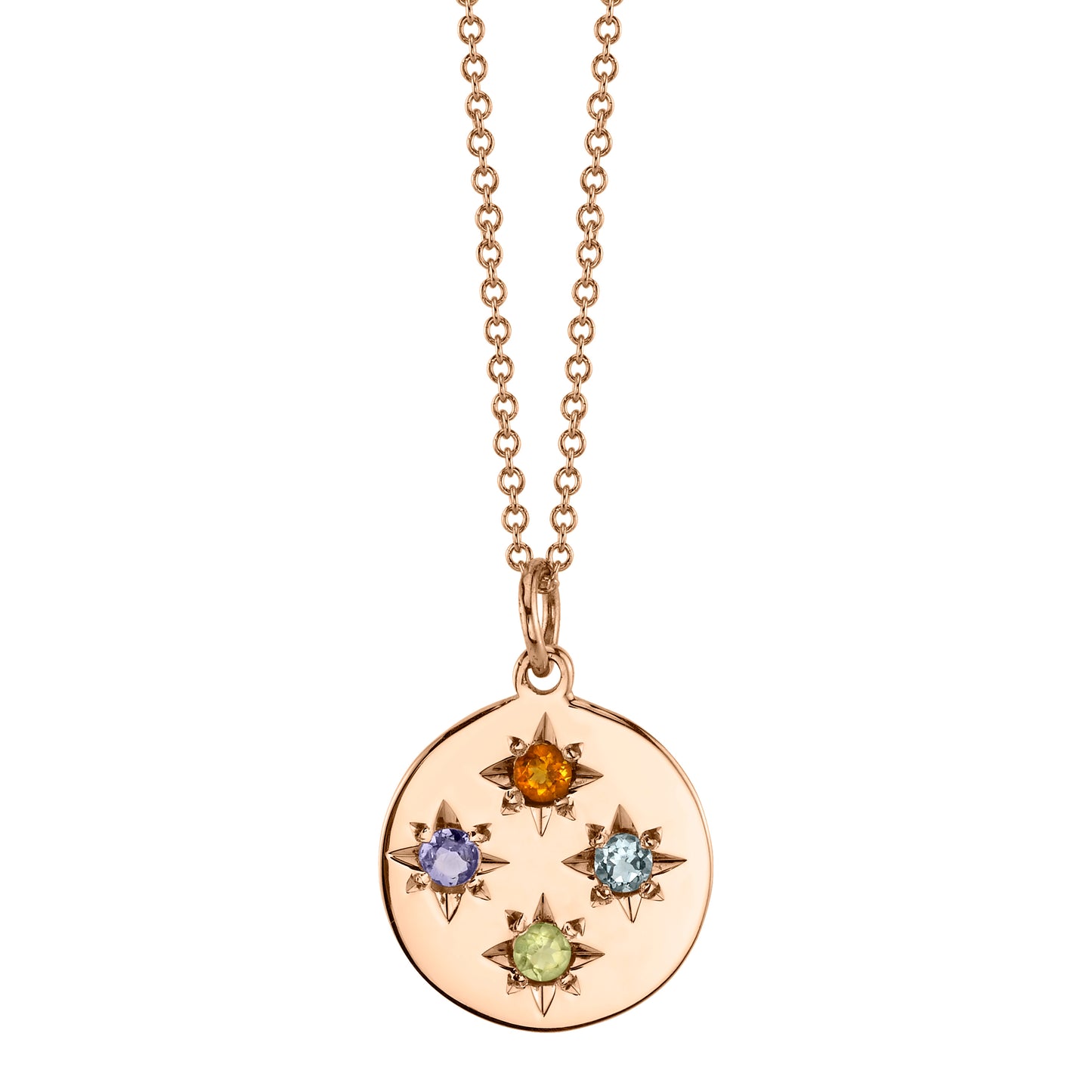 BIRTHSTONE COMPASS CHARM 4 STONES
