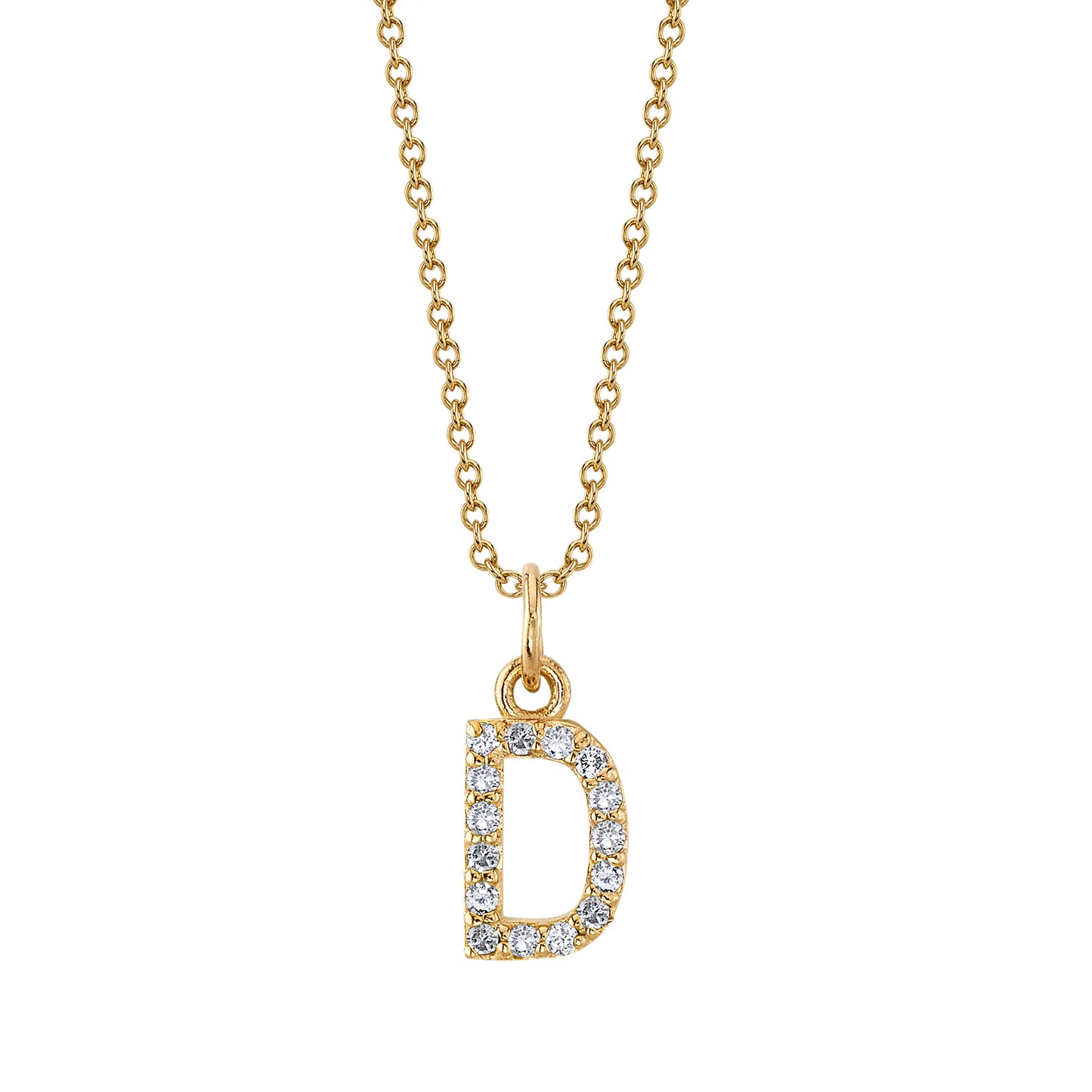 D Initial Birthstone Charm Necklace
