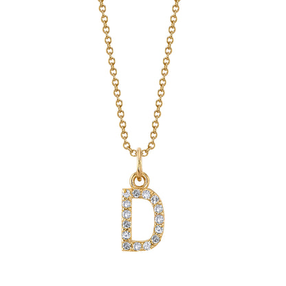 D Initial Birthstone Charm Necklace