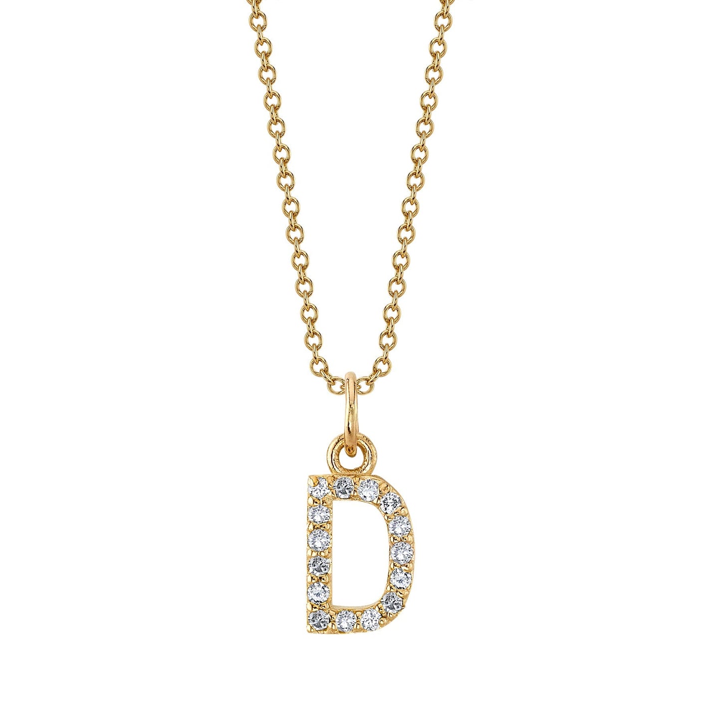 D Initial Birthstone Charm Necklace