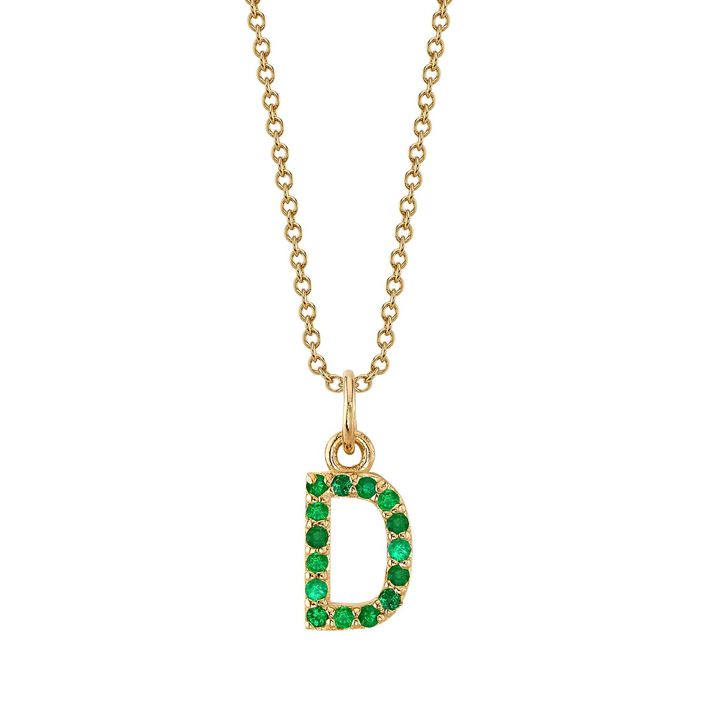 D Initial Birthstone Charm Necklace