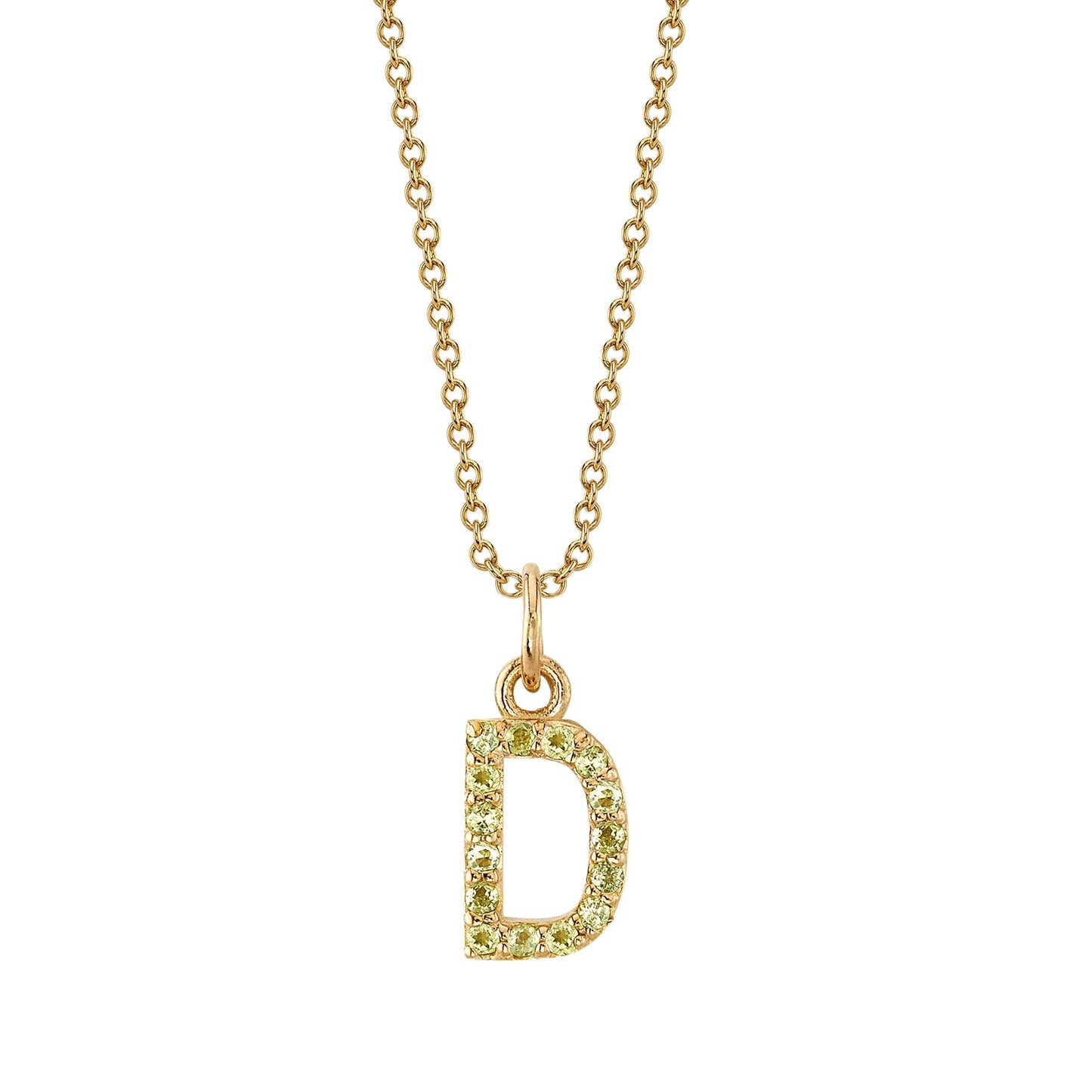D Initial Birthstone Charm Necklace
