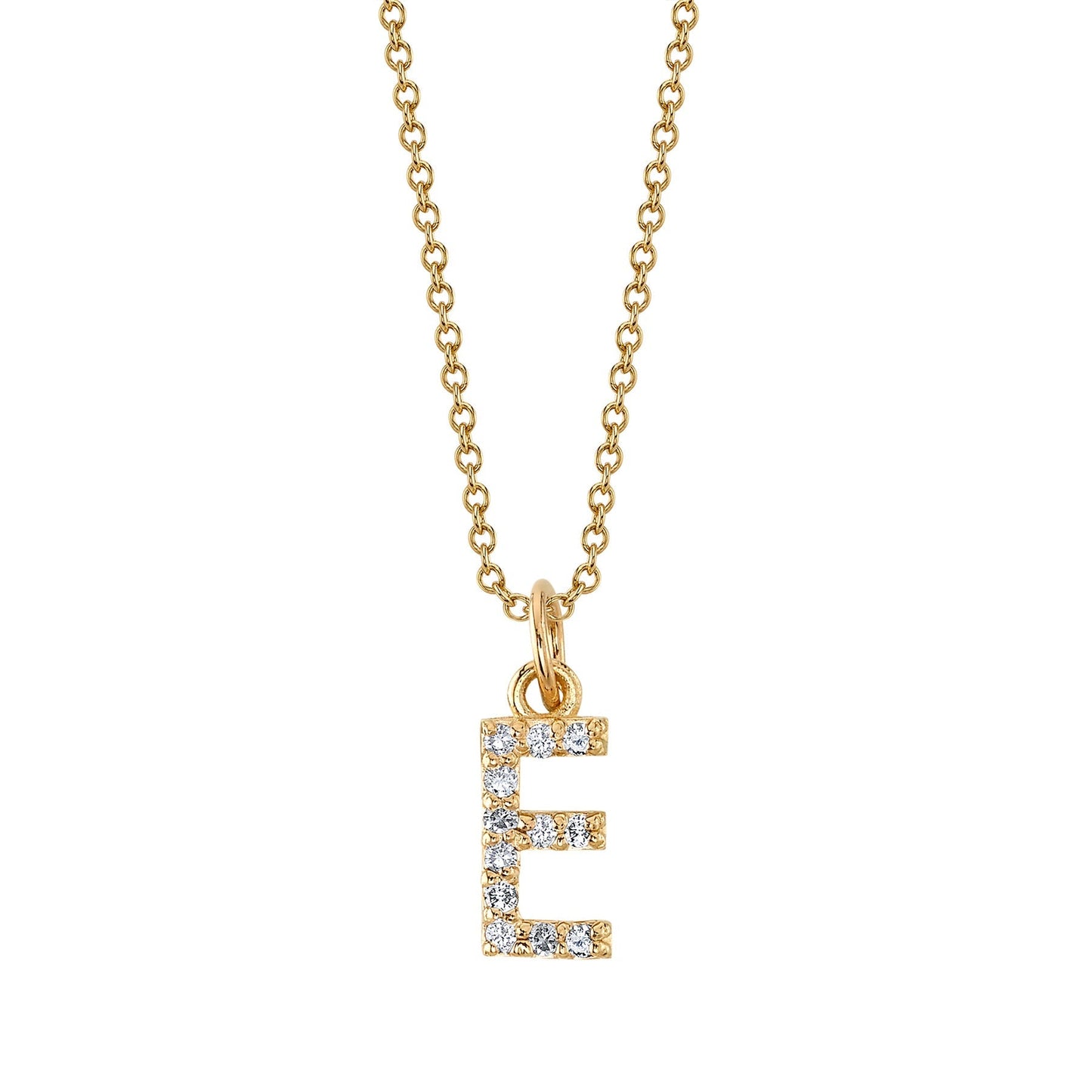 E Initial Birthstone Charm Necklace