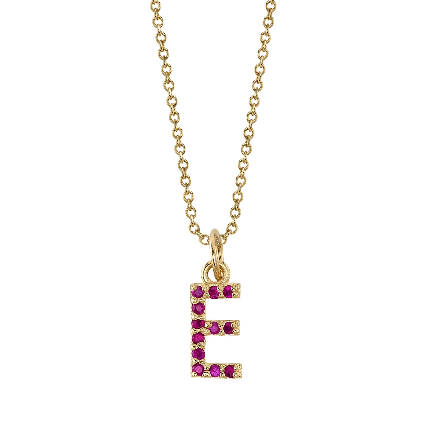 E Initial Birthstone Charm