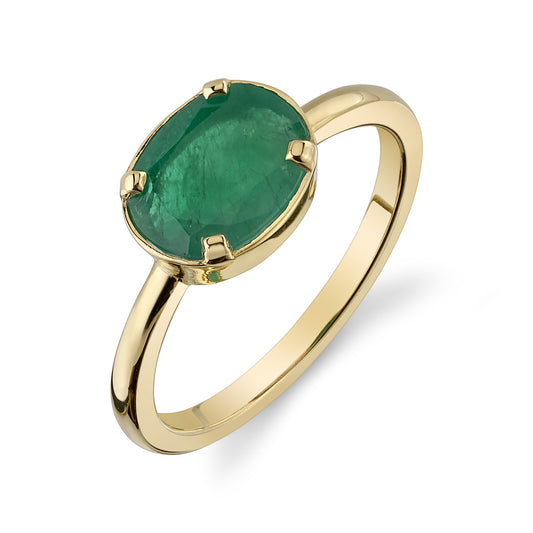 EMERALD AUDREY BIRTHSTONE RING