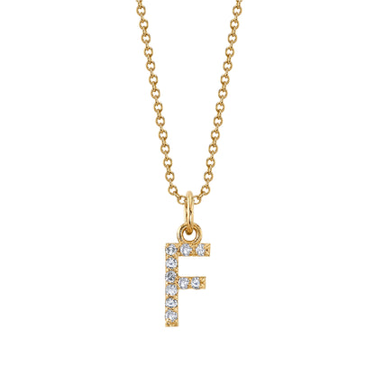 F Initial Birthstone Charm Necklace