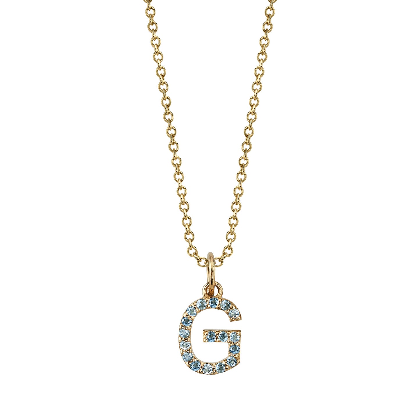 G Initial Birthstone Charm Necklace