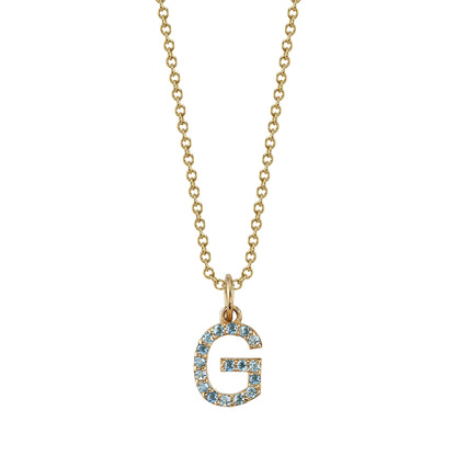 G Initial Birthstone Charm Necklace