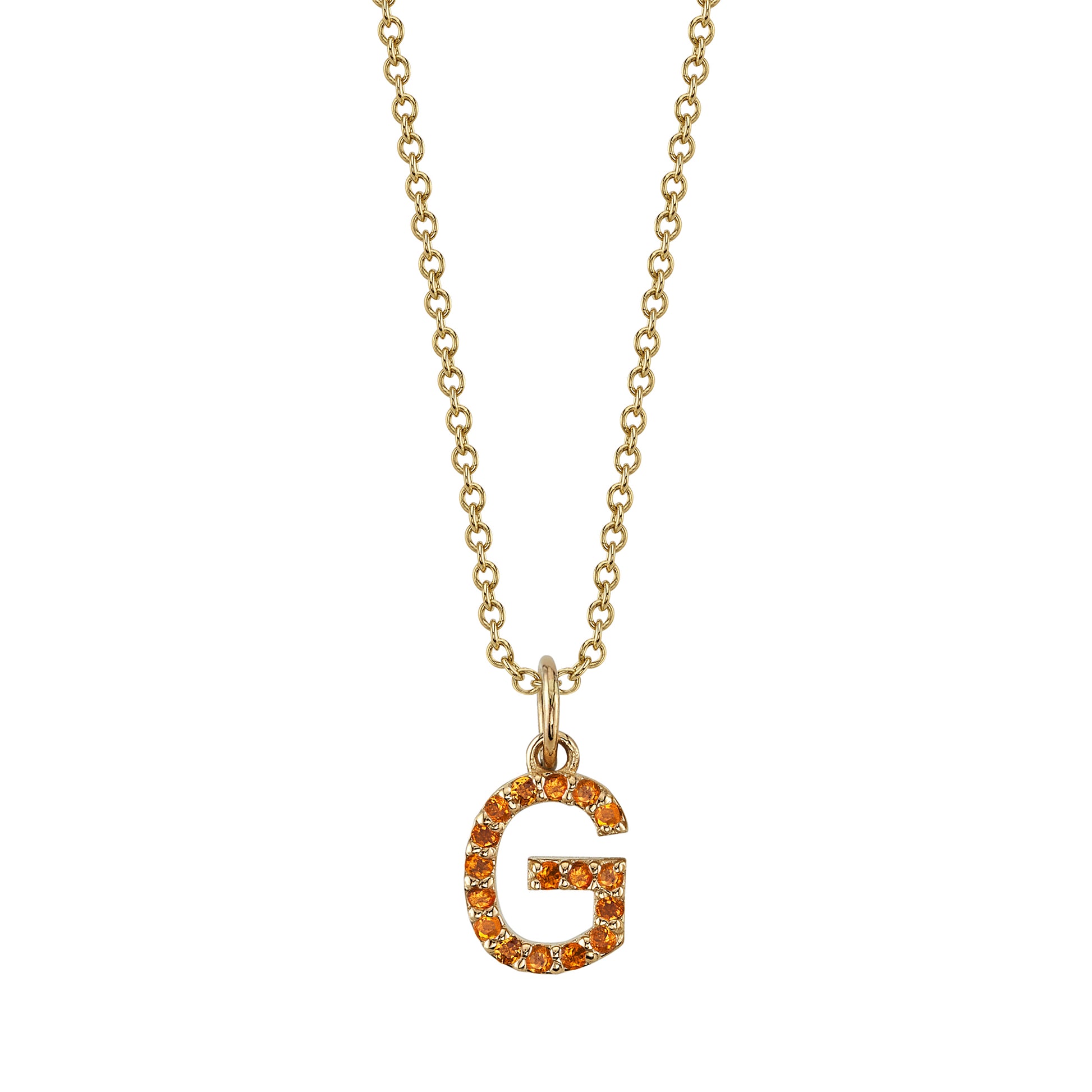 Letter G Diamond set initial Necklace set in 14KT Yellow Gold Gold 0.07 ct  UNNK4577G-Y45JJ-IGCD