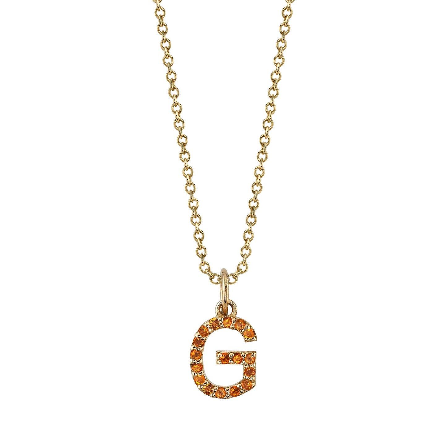 G Initial Birthstone Charm Necklace