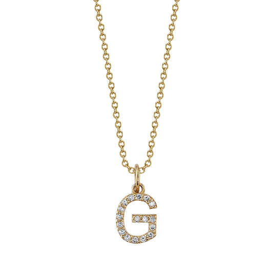 G Initial Birthstone Charm Necklace