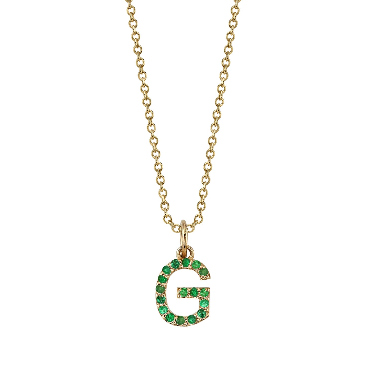G Initial Birthstone Charm Necklace
