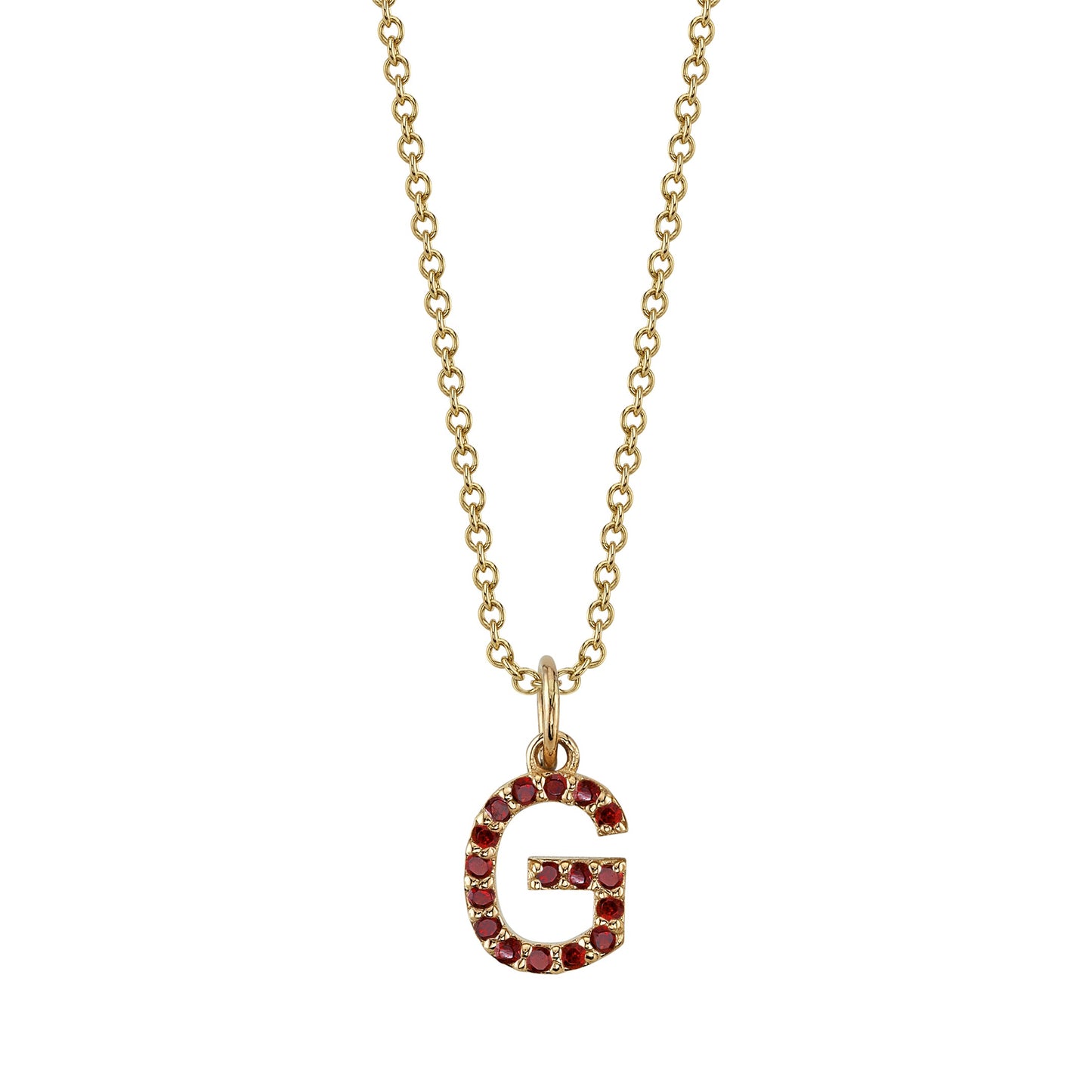G Initial Birthstone Charm Necklace
