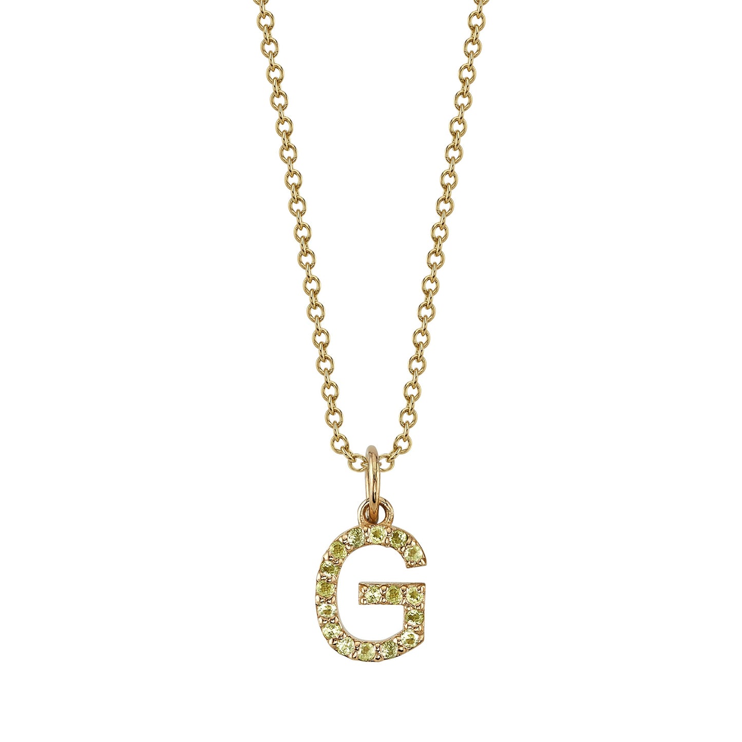 G Initial Birthstone Charm Necklace