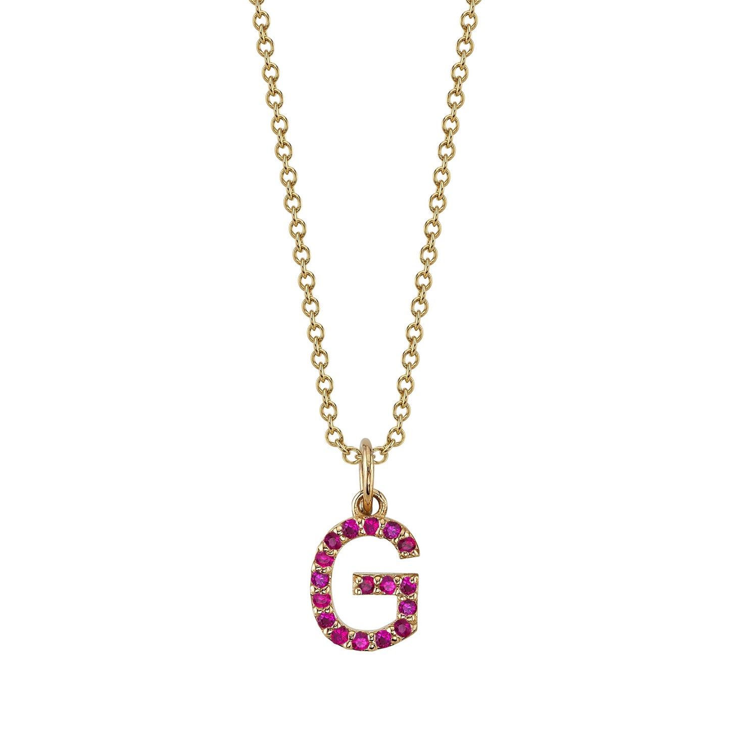 G Initial Birthstone Charm Necklace